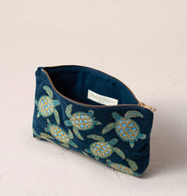 Load image into Gallery viewer, Turtle Conservation Everyday Pouch - Marine Navy Velvet
