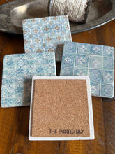 Load image into Gallery viewer, Fields of Blue Stone Coasters - Assorted Designs - Single
