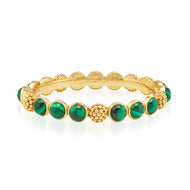 Capucine de Wulf Berry Gem Hinged Bangle with green Malachite stones