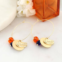 Load image into Gallery viewer, Florida Matte Gold Logo Hoop Earrings
