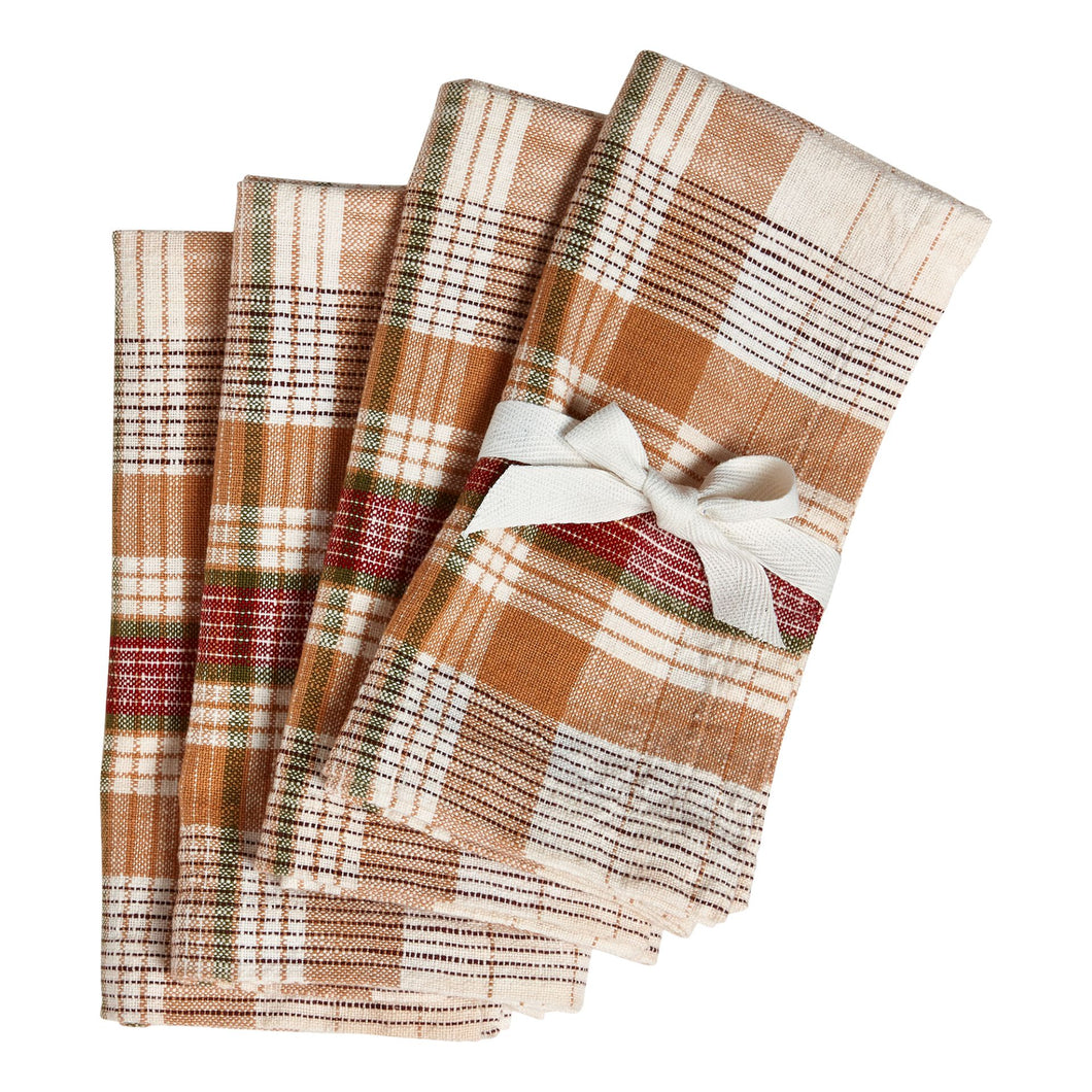 Eva Slub Weave Plaid Napkin Set of 4 - Multi