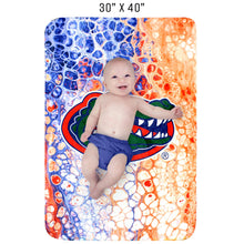 Load image into Gallery viewer, baby with the Florida Gators Sublimated Soft Throw Blanket
