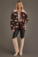 Load image into Gallery viewer, Brown &amp; White Fleece Horse Jacket
