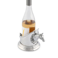 Arthur Court Horse Head Wine Caddy holding wine bottle