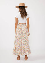Load image into Gallery viewer, Convertible Floral Smocked Skirt - Cream/Dusty Lilac back view
