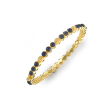 Load image into Gallery viewer, Capucine de Wulf Gem Petite Hinged Bangle - Blue Labradorite
