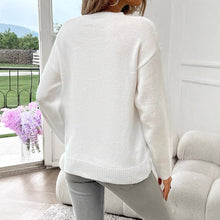 Load image into Gallery viewer, white long sleeve sweater back view
