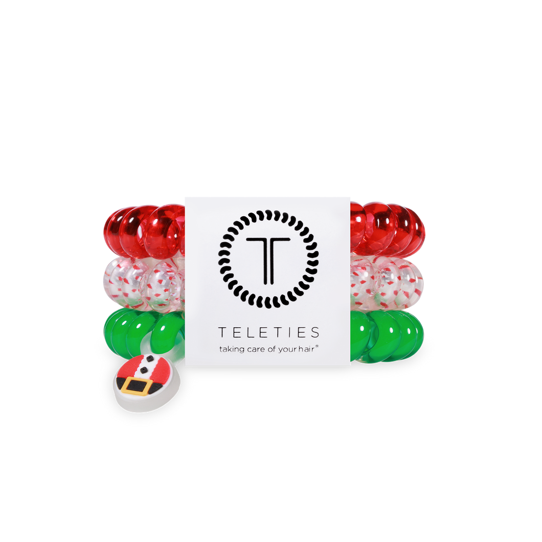 TELETIES Spiral Hair Coils Secret Santa Hair Ties - Large