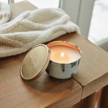 Load image into Gallery viewer, Thymes Frasier Fir Poured Candle Tin, Gold Lid
