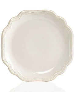 French Perle Bead White Accent Plate - 9"