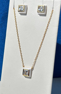 Crislu Gold Glaze Square Earring