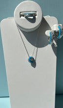 Load image into Gallery viewer, Crislu Platinum Glaze Blue Enamel Circle Necklace
