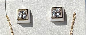 Crislu Gold Glaze Square Earring
