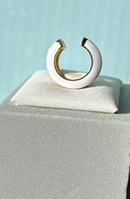 Load image into Gallery viewer, Crislu Gold Glaze White Enamel Cuff Earring
