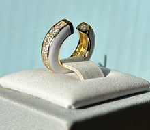 Load image into Gallery viewer, Crislu Gold Glaze White Enamel Cuff Earring
