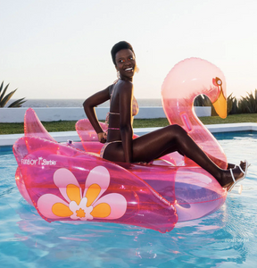 FUNBOY X Barbie™ Dream Clear Pink Swan Pool Float
