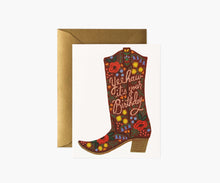 Load image into Gallery viewer, Rifle Paper Birthday Boot Greeting Card
