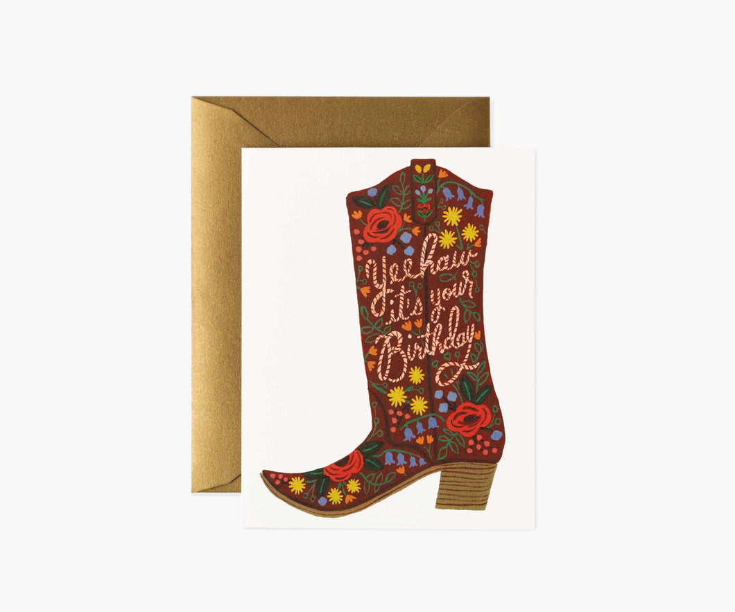 Rifle Paper Birthday Boot Greeting Card