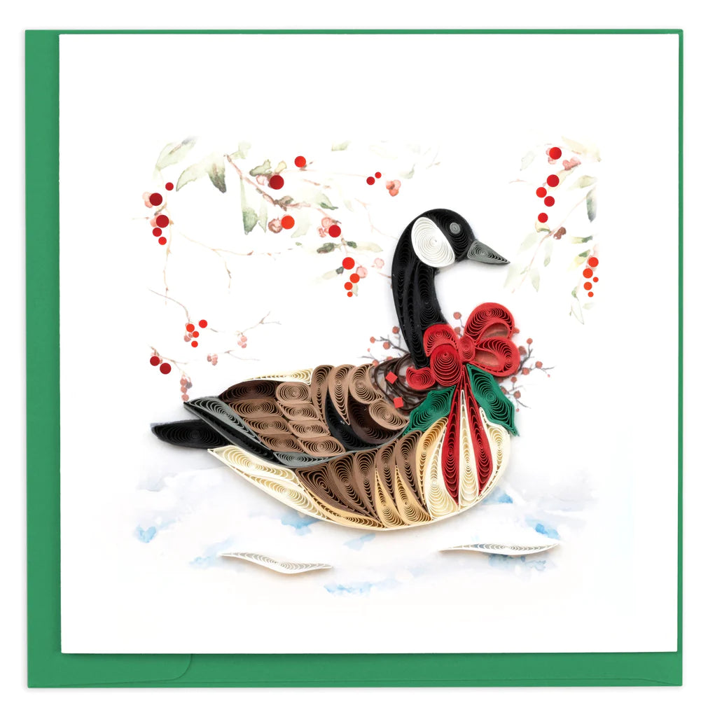 Quilled Christmas Goose Holiday Card