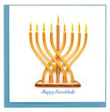 Load image into Gallery viewer, Quilled Modern Menorah Hanukkah Card
