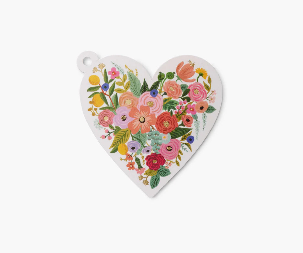 Rifle Paper Garden Party Floral Heart Gift Tags  - Pack of 8