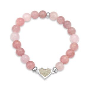 Dune Jewelry Heart Beaded Bracelet - Rose