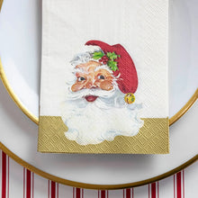 Load image into Gallery viewer, Hester &amp; Cook Santa Paper Napkins on a plate
