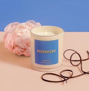 Howdy Candle - Suede & Pink Peony