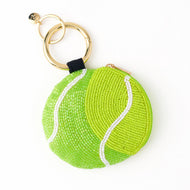 Mary tennis ball beaded coin purse yellow green