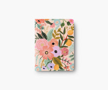 Load image into Gallery viewer, notebook with floral cover with pink background
