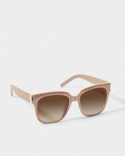 Load image into Gallery viewer, overside light brown frames with brown lenses side view
