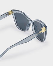 Load image into Gallery viewer, Katie Loxton Mykonos Oversized Cat-Eye Sunglasses side view showing gold accents and gold text along the arms
