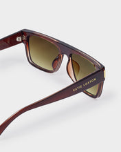 Load image into Gallery viewer, Katie Loxton Aspen Square Sunglasses side view with gold accents
