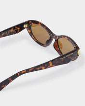 Load image into Gallery viewer, Katie Loxton Bordeaux Slim Oval Sunglasses side view showing gold accents and wide arms
