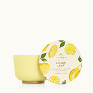 Thymes Lemon Leaf Poured Candle Tin, Printed Lid
