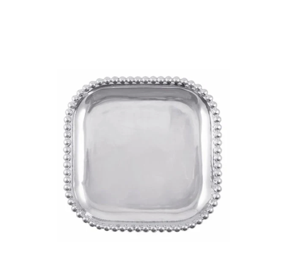 Mariposa Pearled Square Platter - 10.5