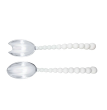 Load image into Gallery viewer, Mariposa White Pearled Large Salad Servers
