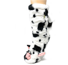 Load image into Gallery viewer, Moo Moo Plush Slipper Socks

