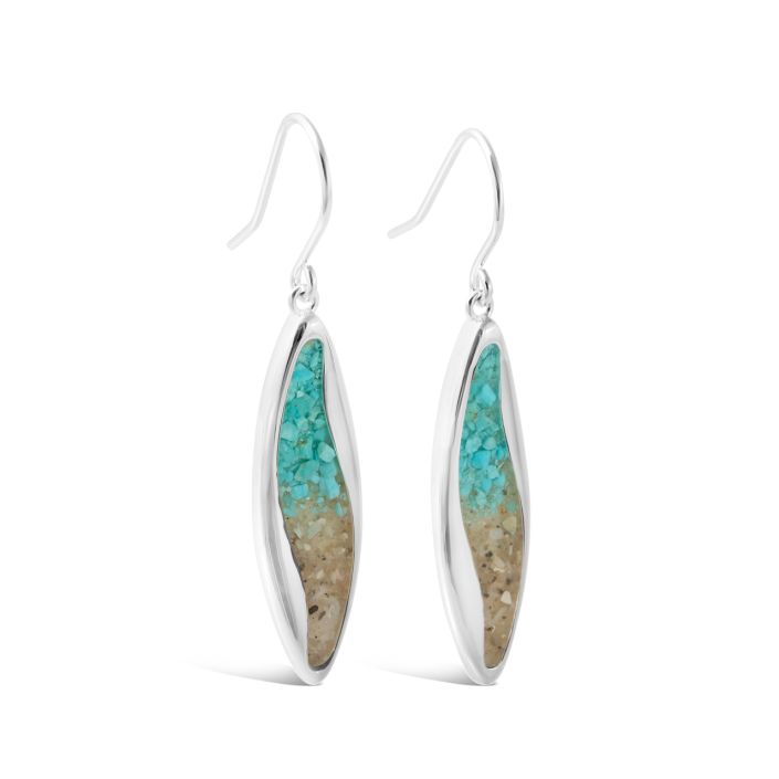 Dune Jewelry Ocean Current Earrings - Turquoise & Crescent Beach Gradient