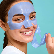 Load image into Gallery viewer, person wearing a Serve Chilled On Ice Firming Hydrogel Mask

