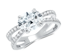 Load image into Gallery viewer, Crislu Oval Cut Unity Ring Finished in Pure Platinum
