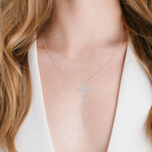 Load image into Gallery viewer, Crislu Pave Cross Necklace Finished in Platinum
