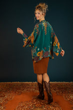 Load image into Gallery viewer, Trailing Wisteria Kimono Jacket - Teal
