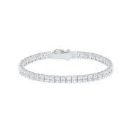 Crislu 4.5mm Large Princess Tennis Bracelet Finished in Pure Platinum