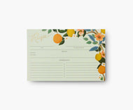 Rifle Paper Pack of 12 Citrus Grove Recipe Card