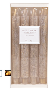 "Ritz" Timber Trunk Candles - Gray - Set of 4