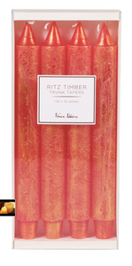 "Ritz" Timber Trunk Candles - Red - Set of 4