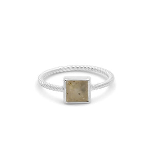 Dune Jewelry Rope Stacker Ring - Square