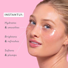 Load image into Gallery viewer, Serve Chilled Rose Hydrating Eye Gels graphic with text instantly hydrates and smoothes brightens and refreshes softens and plumps
