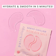 Load image into Gallery viewer, Serve Chilled Rose Hydrating Eye Gels graphic with text hydrate and smooth in 5 minutes
